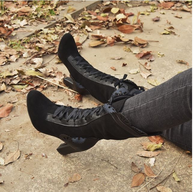 Bottine Victorienne Bottine A Talon Lacet Style Victorien Bottines