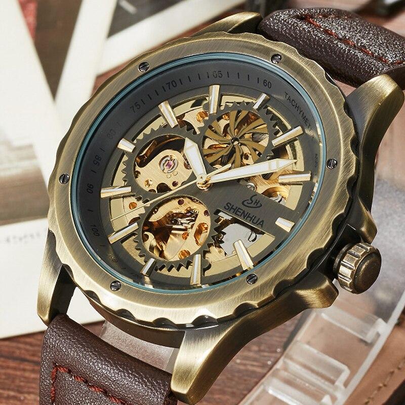 Montre Automatique Squelette Steampunk - Boîtier 43mm, Verre Saphire, Mouvement Mécanique