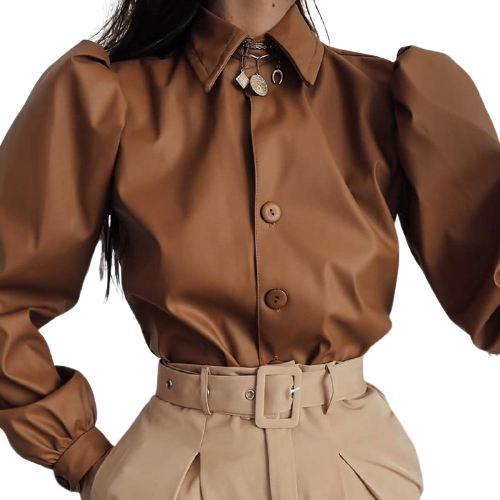 Chemisier Canelle En Coton Pdg Marron Curling Paris 2025