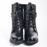 Black Combat Boots Steampunk