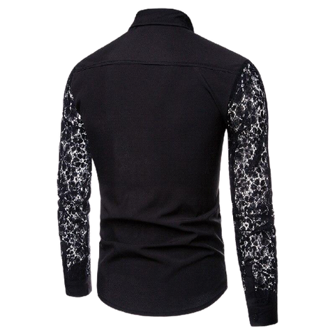 Chemise Homme Dentelle Noire