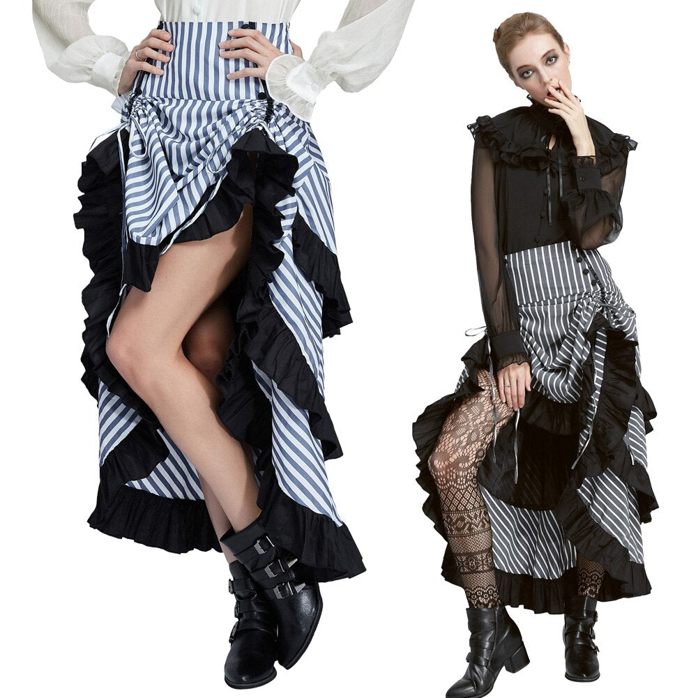 Costume Steampunk Victorien Soirée Cape/Jupe Steampunk BLESSUME – Asymétrique, Volants, Laçage – Taille Unique, Satin, Style Gothique Victorien Costume Steampunk Victorien Soirée Cape/Jupe Steampunk BLESSUME – Asymétrique, Volants, Laçage – Taille Unique, Satin, Style Gothique Victorien