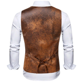 Dos du Gilet Marron Homme Vintage