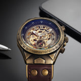 Vue de haut Montre Cuir Steampunk 