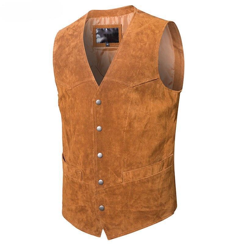 Cuir Gilet En Daim Homme Gilets Homme Sans Manches Gilet Steampunk